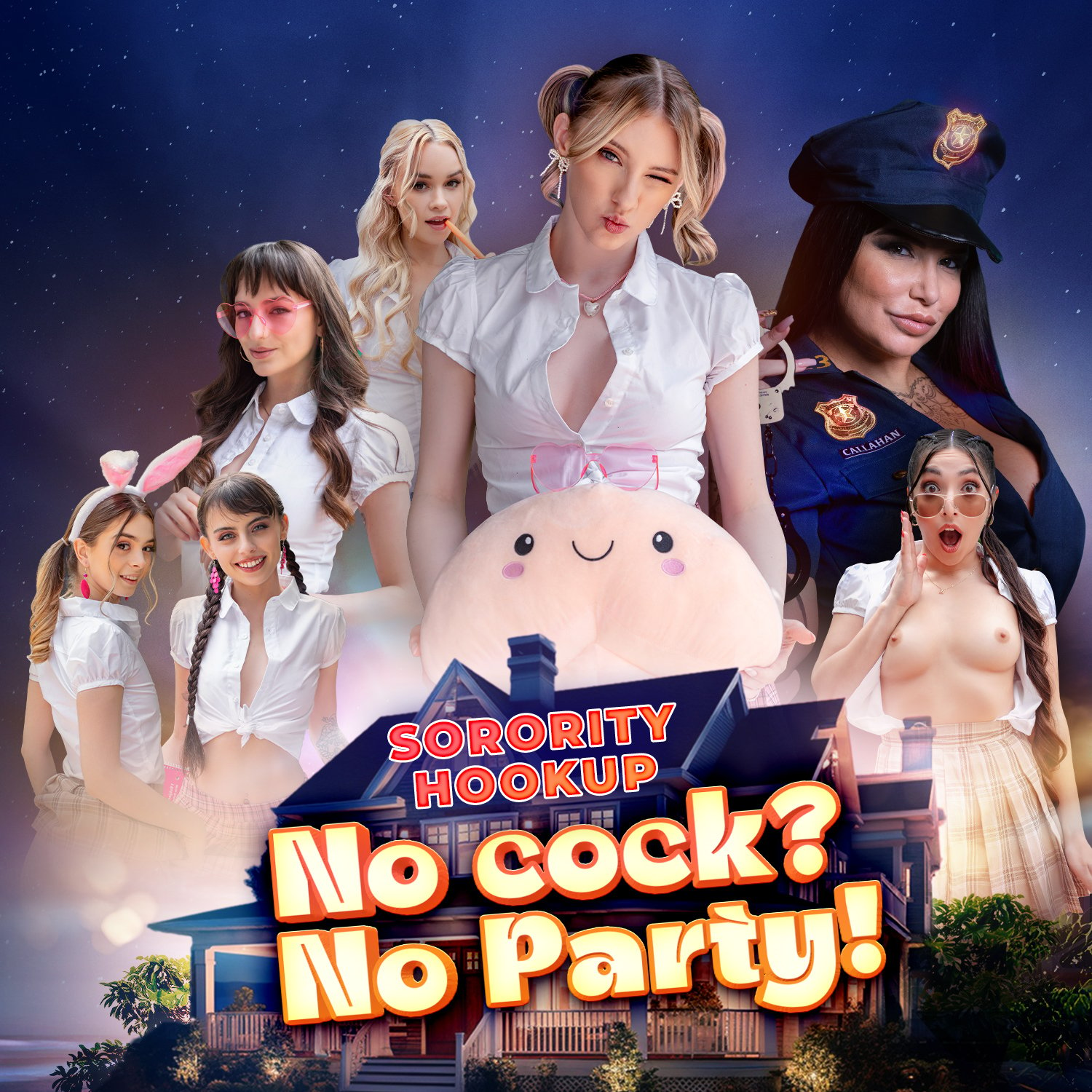 Sorority Hookup: NO COCK? NO PARTY! VR Porn Game 8K | Dezyred